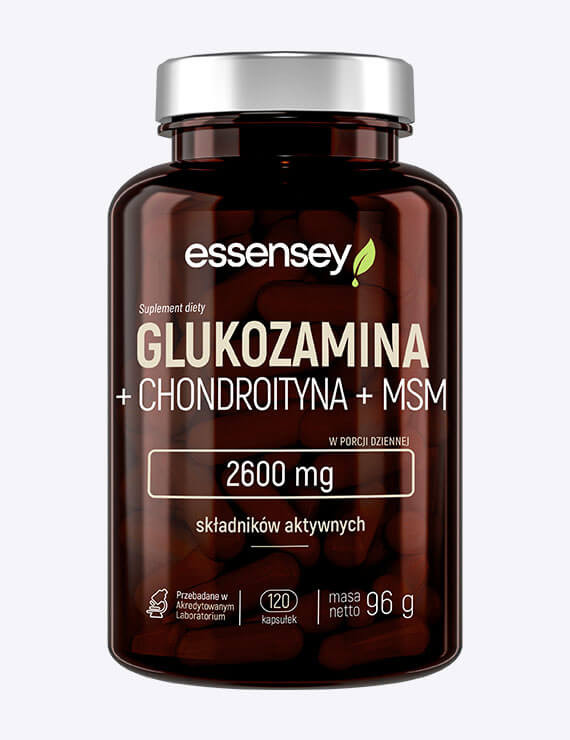 Essensey Glukozamina + Chondroityna + MSM + Pillbox