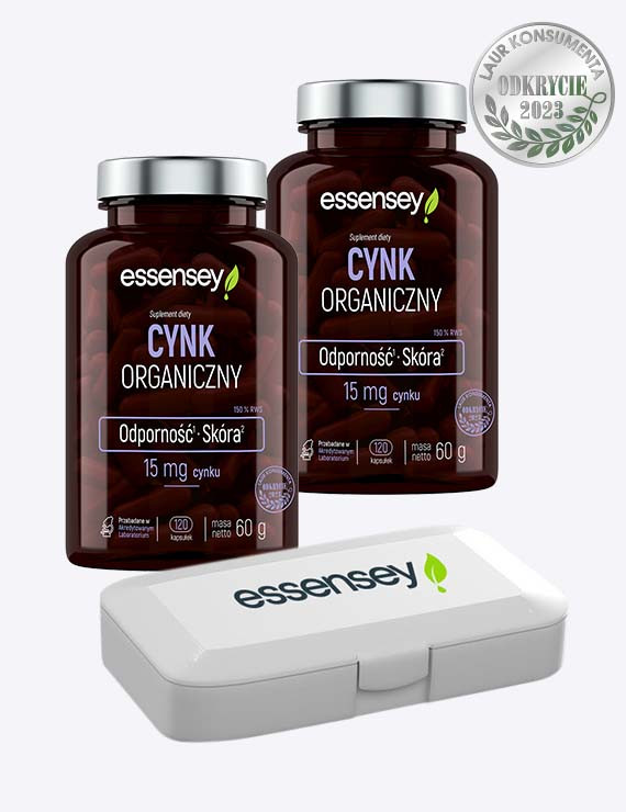 Zestaw Cynku Organicznego w dwóch opakowaniach + Pillbox