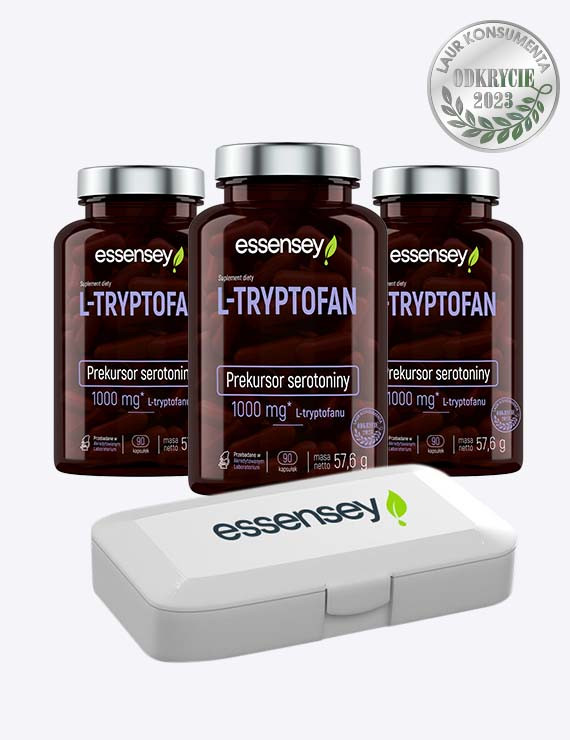 Zestaw Tryptofanu w trzech opakowaniach + Pillbox
