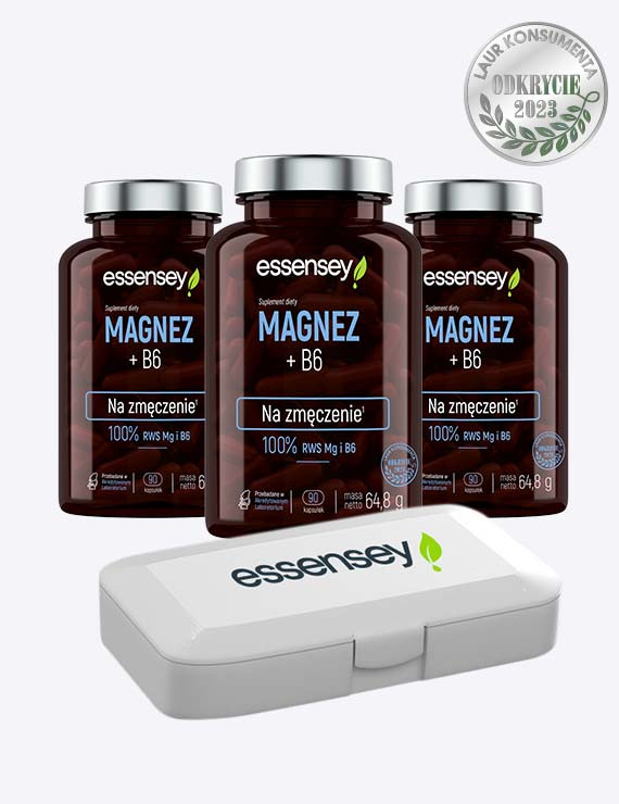 Zestaw Magnezu z witaminą B6 w trzech opakowaniach + Pillbox