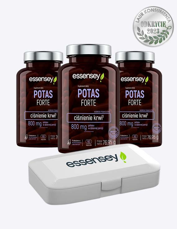 Zestaw Potas Forte w trzech opakowaniach + Pillbox