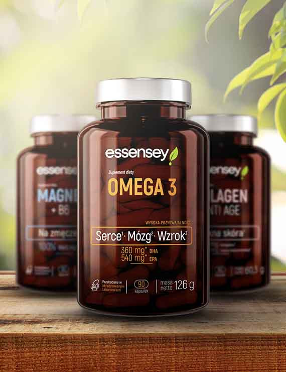 Kwasy tłuszczowe Omega 3 w trzech opakowaniach + Pillbox
