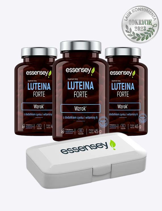 Zestaw Luteina Forte w trzech opakowaniach + Pillbox