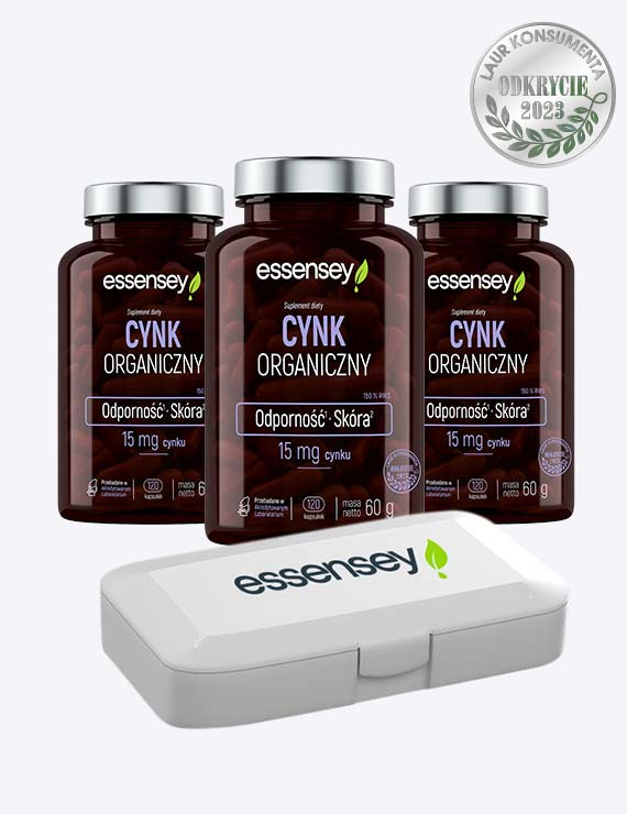 Zestaw Cynku Organicznego w trzech opakowaniach + Pillbox