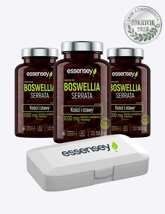 Zestaw Boswellia Serrata w trzech opakowaniach + Pillbox