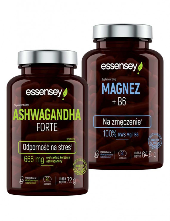 Magnez+B6 i Ashwagandha Forte od Essensey