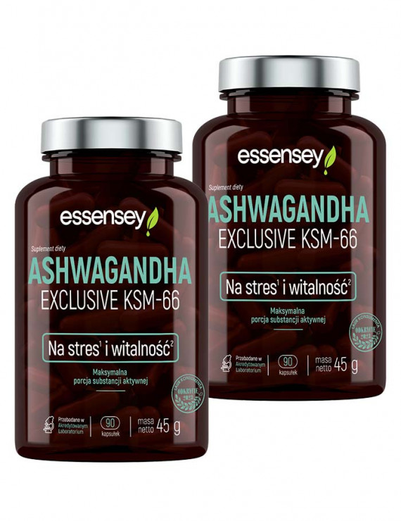 Ashwagandha Exclusive KSM-66 w dwóch opakowaniach