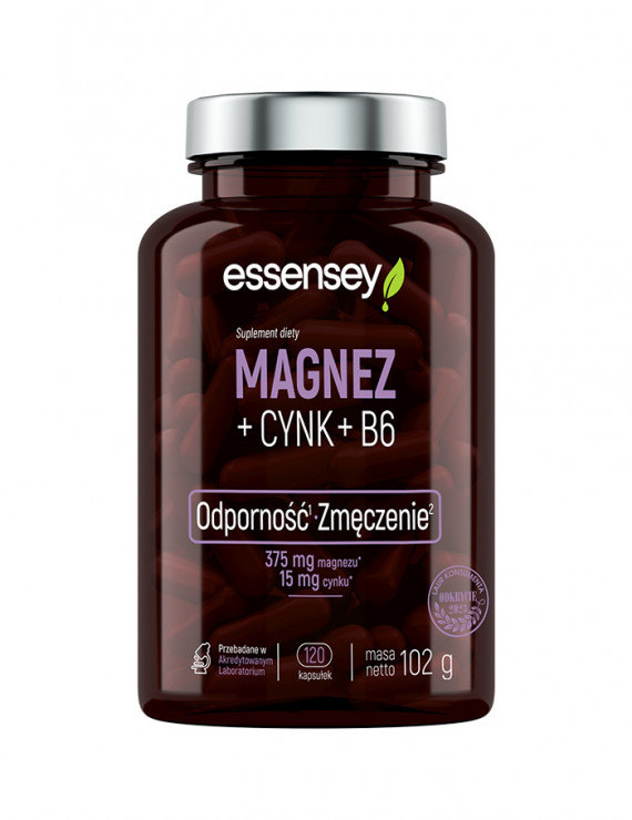 Magnez + Cynk + Witamina B6 w 120 kapsułkach