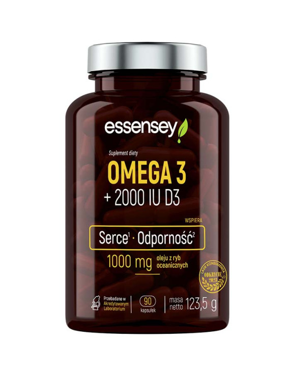 Omega 3 + 2000 IU D3 w dwóch opakowaniach