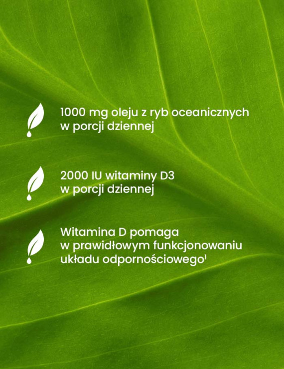 Omega 3 + 2000 IU D3 w dwóch opakowaniach