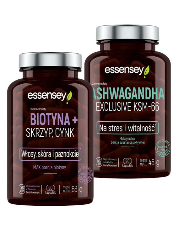 Zestaw Biotyna + Skrzyp, Cynk z Ashwagandhą KSM-66