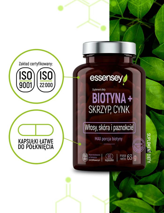 Biotyna, Skrzyp + Cynk i Kolagen Rybi Premium Formula+