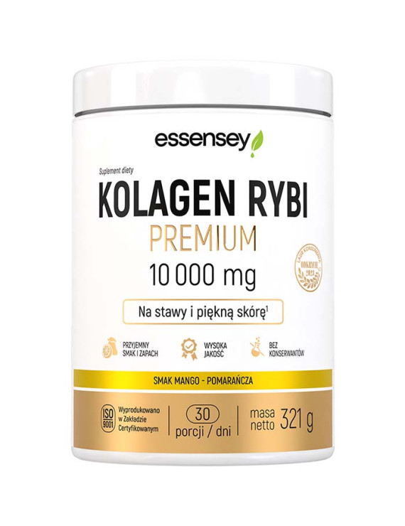 Kolagen Rybi Premium Smak Mango-pomarańcza 10000 mg - 321g