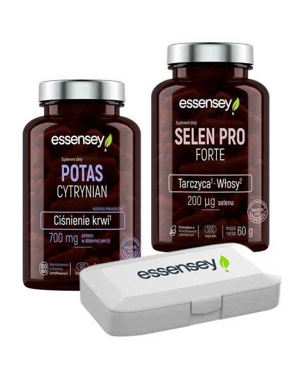 Potas Cytrynian i Selen Pro Forte + Pillbox