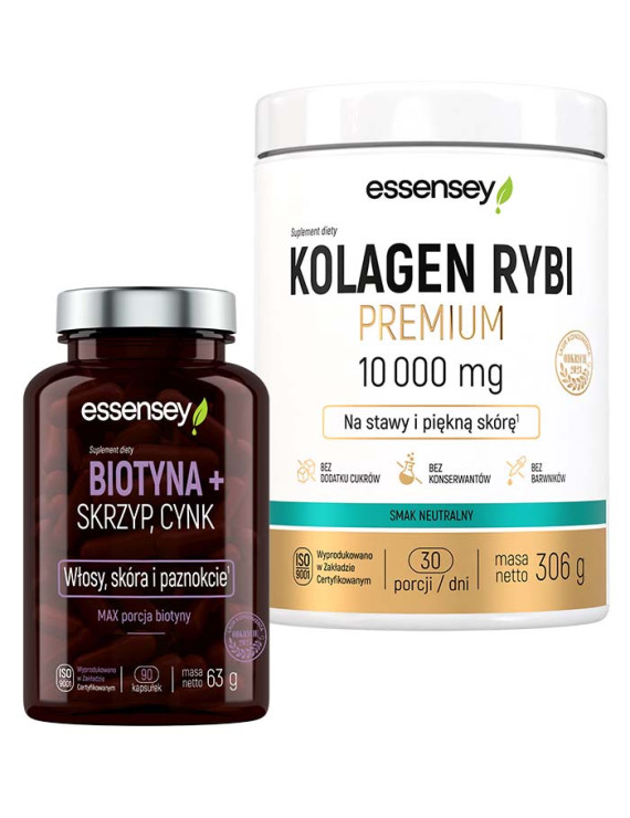 Kolagen Rybi Premium 10000mg z Biotyną + Skrzyp, Cynk