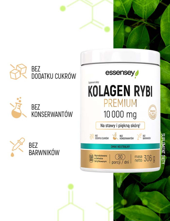 Kolagen Rybi Premium 10000mg z Biotyną + Skrzyp, Cynk