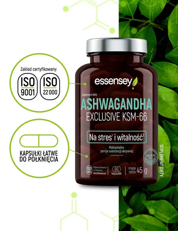 Ashwagandha Exclusive KSM-66 w dwóch opakowaniach