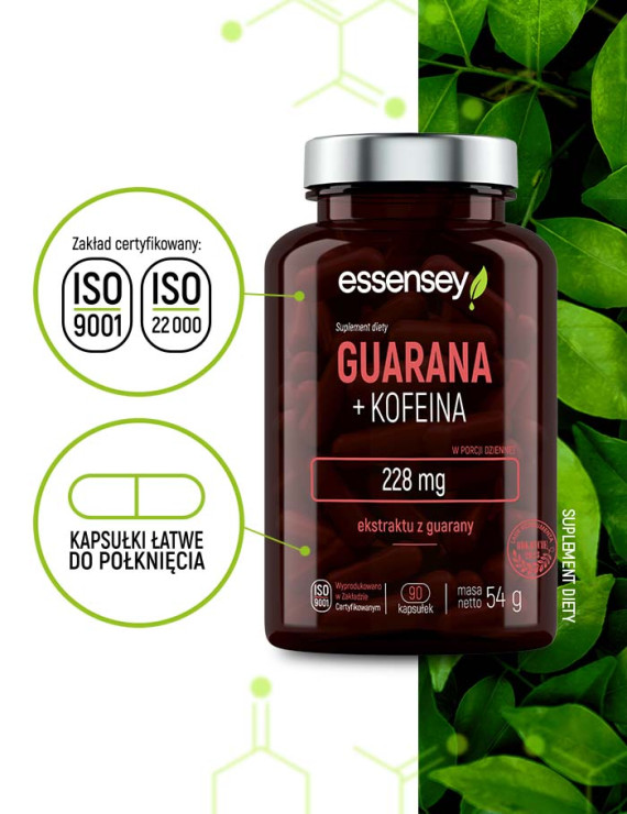 Guarana i Kofeina w 90 kapsułkach