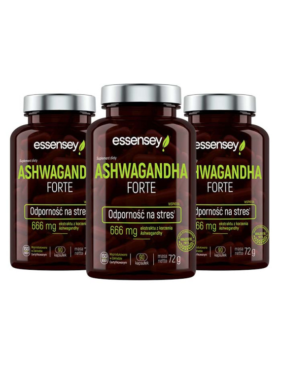 Zestaw Ashwagandha Forte w trzech opakowaniach + Pillbox