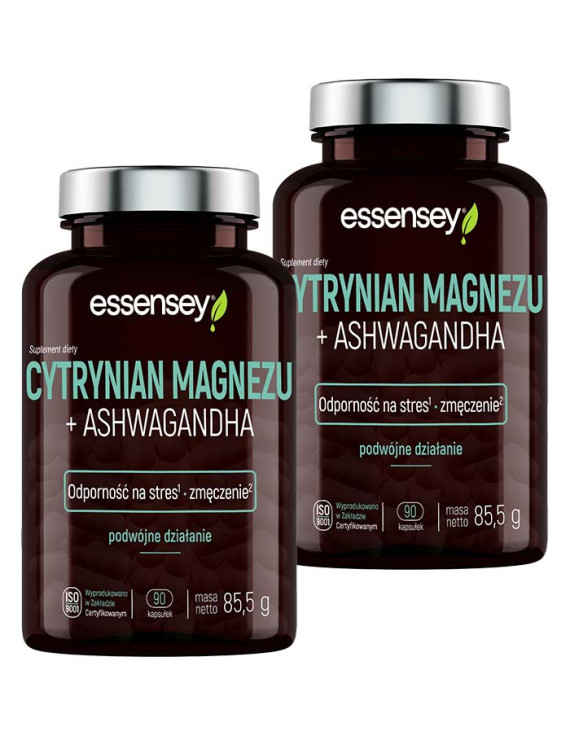 Zestaw Cytrynian Magnezu + Ashwagandha w dwóch opakowaniach