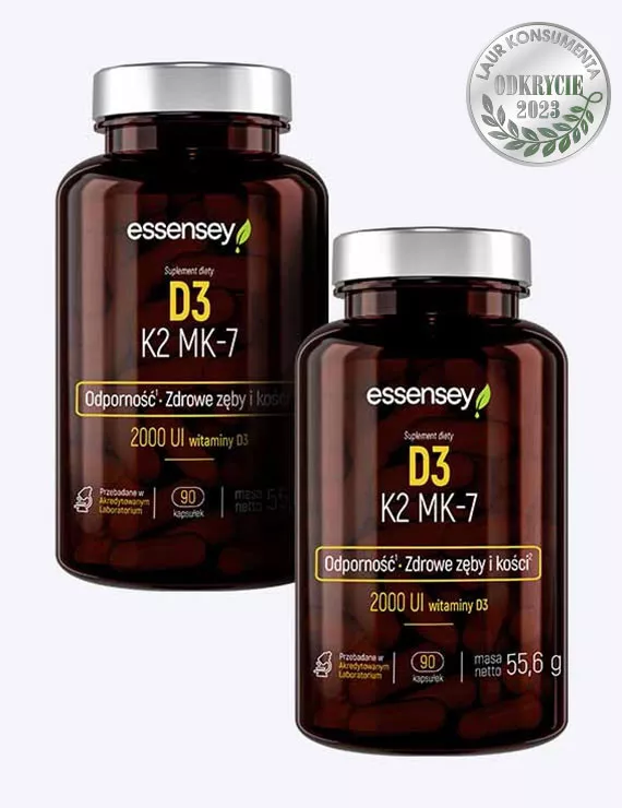 Zestaw witamin D3 K2 MK-7 w dwóch opakowaniach
