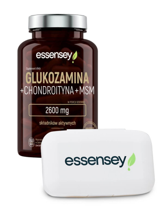 Glukozamina + Chondroityna + MSM + Pillbox | Essensey | Na stawy Glukozamina + Chondroityna + MSM + Pillbox | Essensey | Na stawy