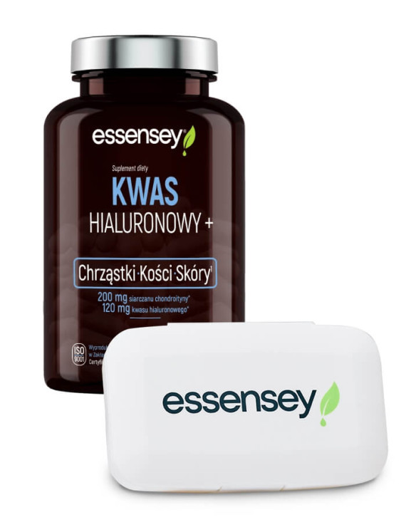 Kwas hialuronowy + Pillbox | Essensey | Skóra paznokcie stawy Kwas hialuronowy + Pillbox | Essensey | Skóra paznokcie stawy
