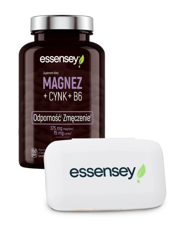 Magnez + Cynk + B6 + Pillbox | Essensey | Zmęczenie odporność