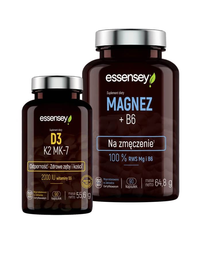 Magnez+B6 i Witamina D3 K2 MK-7 | Essensey | Na Odporność i zmęczenie