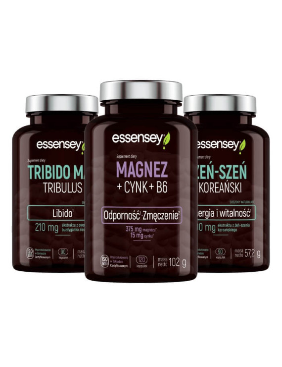 Żeń-szeń Magnez i Tribulus | Essensey | Suplementy dla mężczyzn