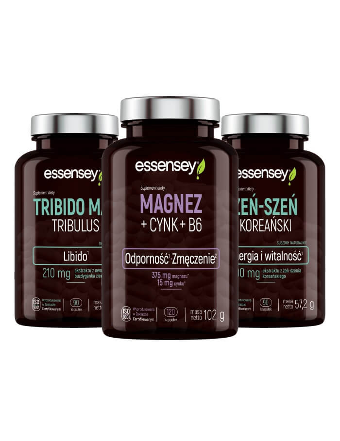 Żeń-szeń Magnez i Tribulus | Essensey | Suplementy dla mężczyzn