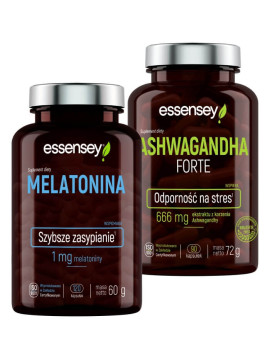 Ashwagandha i Melatonina | Essensey | Wsparcie snu na stres