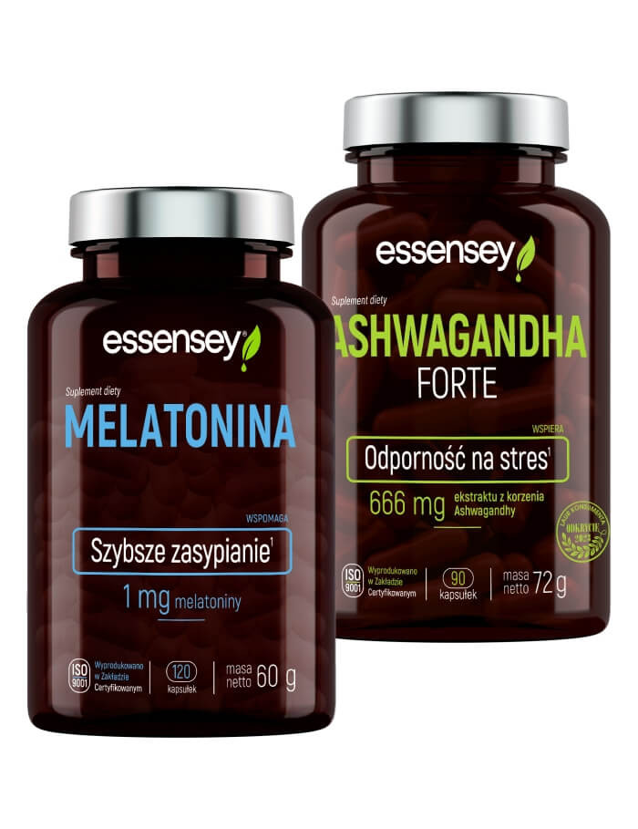 Ashwagandha i Melatonina | Essensey | Wsparcie snu na stres