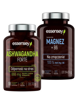 Magnez+B6 i Ashwagandha Forte | Essensey | Stres serce kości