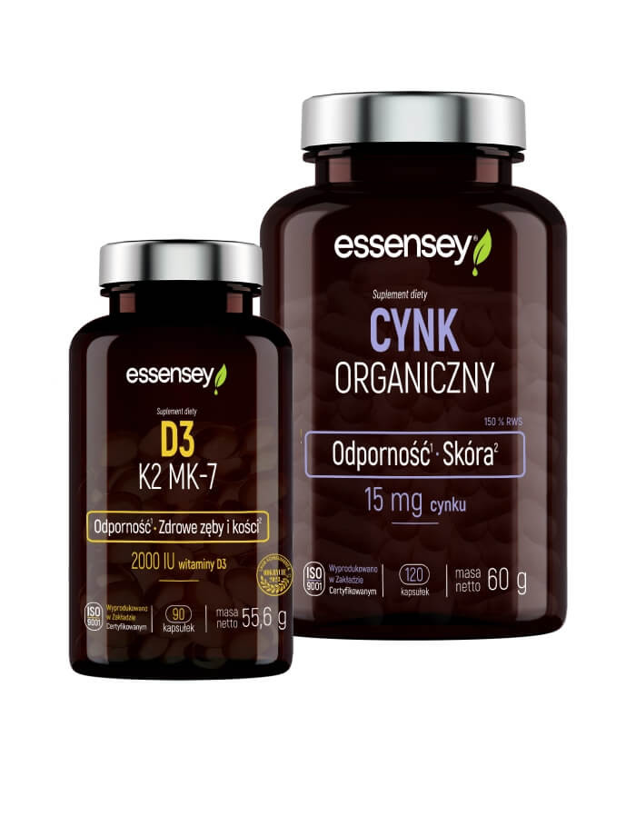 D3 K2 MK-7 i Cynk Organiczny | Essensey | Wsparcie odporności