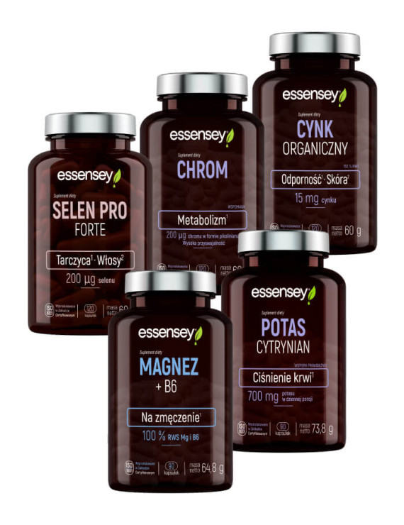 Zestaw Minerałów | Essenesy | Selen Chrom Cynk Magnez Potas Zestaw Minerałów | Essenesy | Selen Chrom Cynk Magnez Potas
