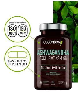 Ashwagandha Exclusive KSM-66 | Essensey | Stres witalność Ashwagandha Exclusive KSM-66 | Essensey | Stres witalność
