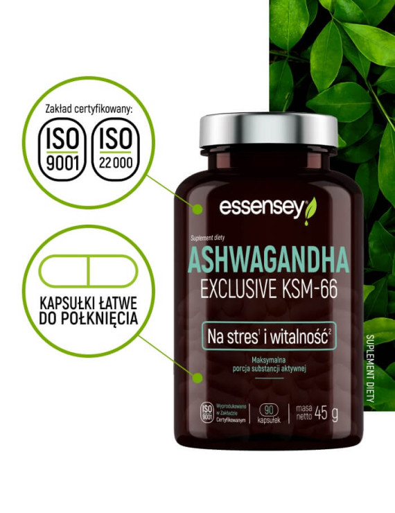 Ashwagandha Exclusive KSM-66 | Essensey | Stres witalność Ashwagandha Exclusive KSM-66 | Essensey | Stres witalność
