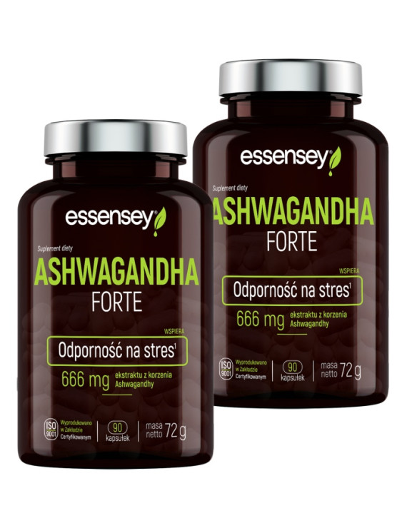 Zestaw Ashwagandha Forte w dwóch opakowaniach | Essensey | Adaptogeny