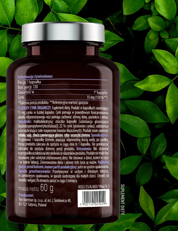 Cynk Organiczny | Essensey | Odporność skóra potencja Cynk Organiczny | Essensey | Odporność skóra potencja