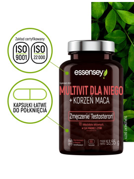 Multivit dla Niego w 90 kapsułkach | Essensey | Libido witalność Multivit dla Niego w 90 kapsułkach | Essensey | Libido witalność