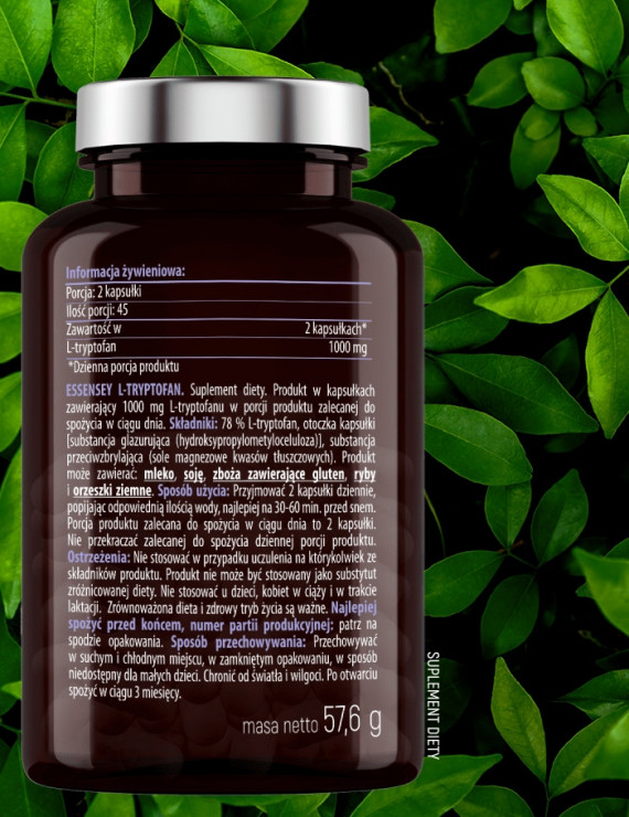 L-Tryptofan w 90 kapsułkach | Essensey | Suplementy prozdrowotne