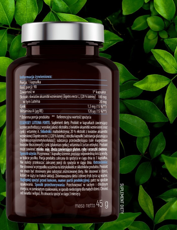 Luteina Forte w 90 kaps | Essensey | Wzrok odporność Skóra Paznokcie
