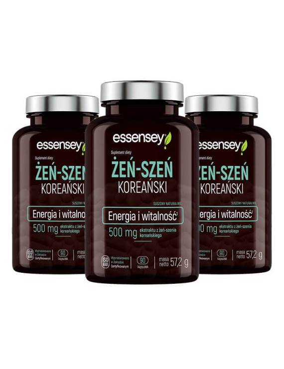 Zestaw Żeń Szeń Koreańskiego w trzech opakowaniach | Essensey | Adaptogeny