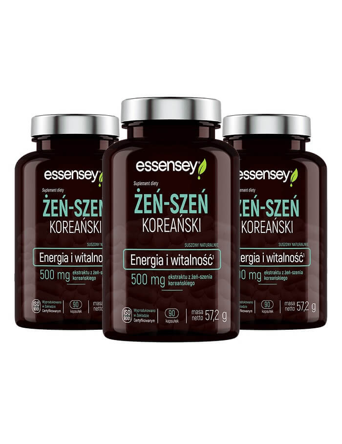 Zestaw Żeń Szeń Koreańskiego w trzech opakowaniach | Essensey | Adaptogeny