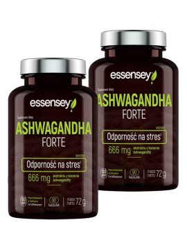 Ashwagandha Forte w 2 opakowaniach + Pillbox | Essensey | Stres