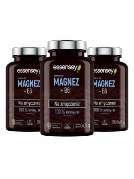 zestaw Magnezu z witaminą B6 w trzech opakowaniach | Essensey | Witaminy i minerały