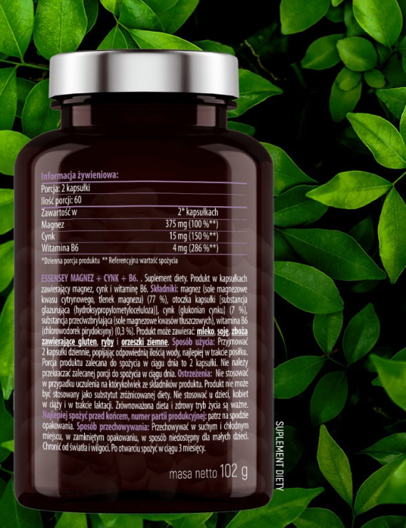 Żeń-szeń Magnez i Tribulus + Pillbox | Essensey | Potencja Witalność