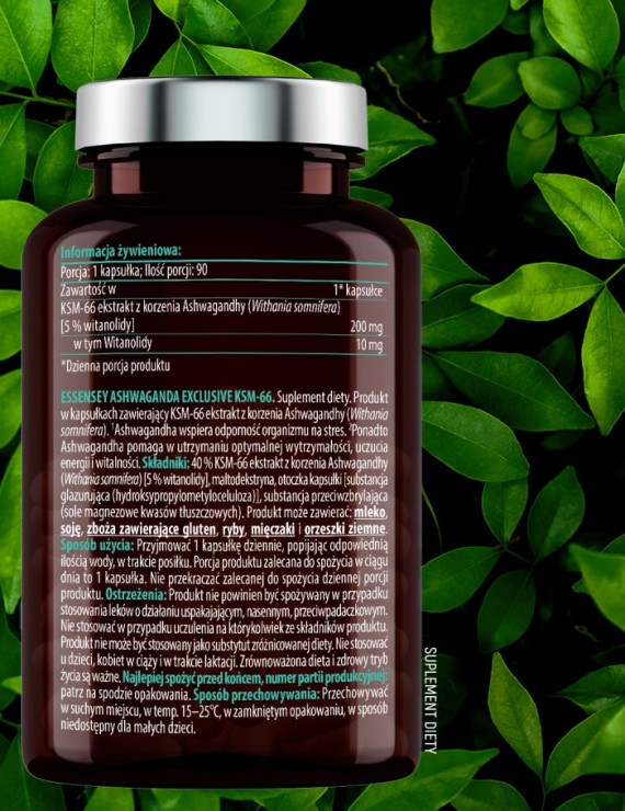Ashwagandha Exclusive KSM-66 Pillbox | Essensey | Stres witalność