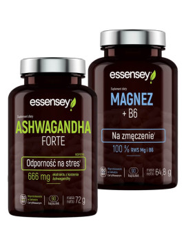 Magnez+B6 i Ashwagandha Forte | Essensey | Stres serce kości